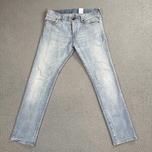 & Denim by H&M Slim Fit Low Waist Jeans Men 33x32 Blue Light Wash Button Fly